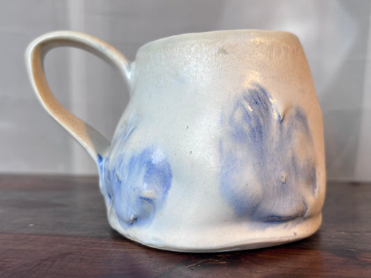 White and Blue Handmade Mug