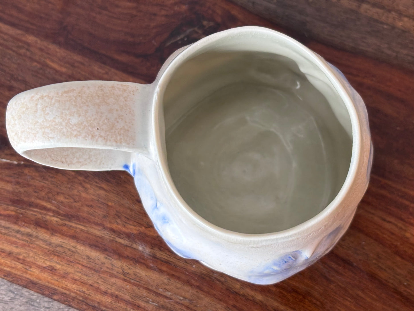 White and Blue Handmade Mug