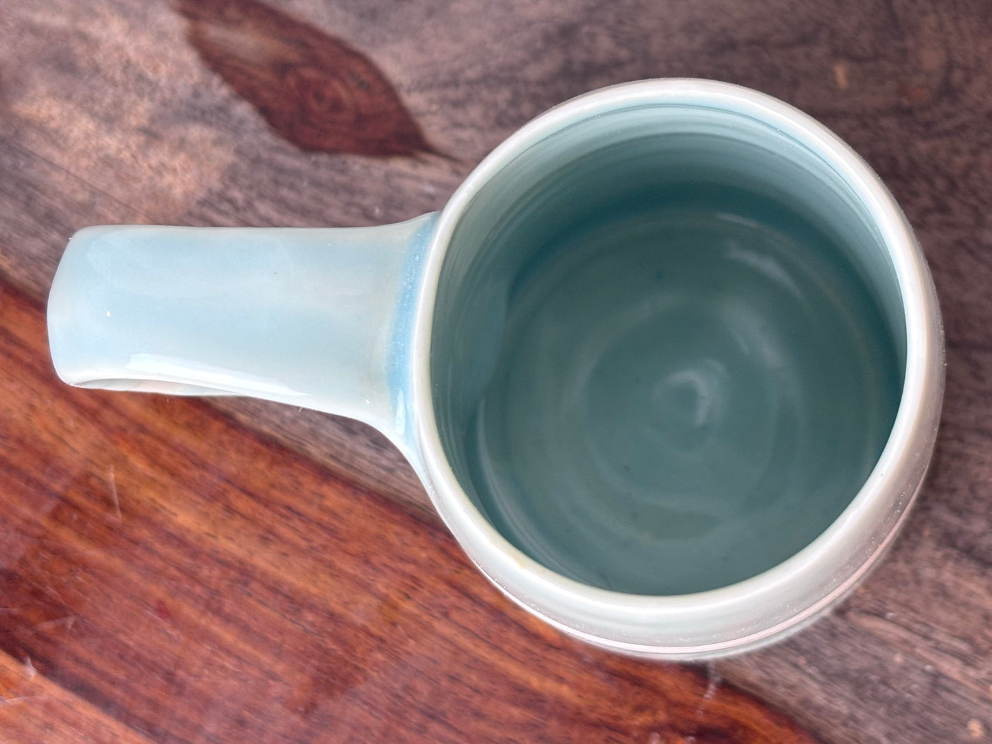 Seafoam Green and White Stripe Handmade Mug