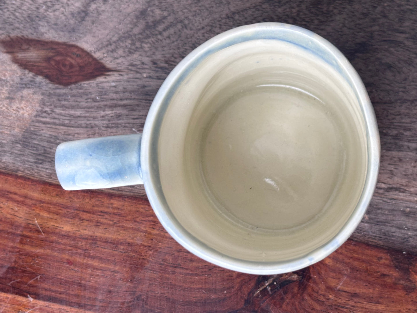 Crackled White and Dark Blue stripes Mug