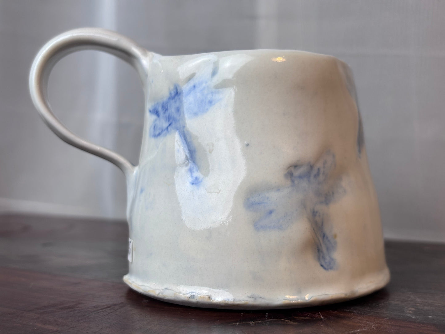 White with Blue Dragonfly Mug